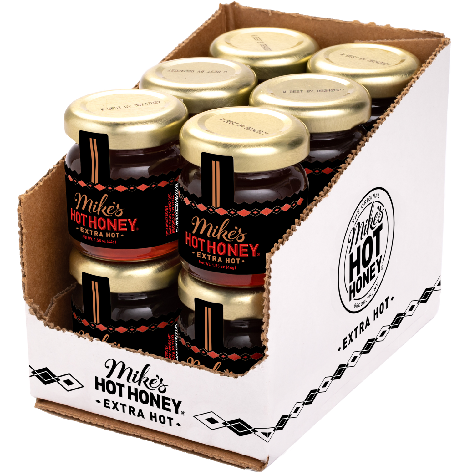 Case of 12 mini-jars of Mike's Hot Honey Extra Hot Honey