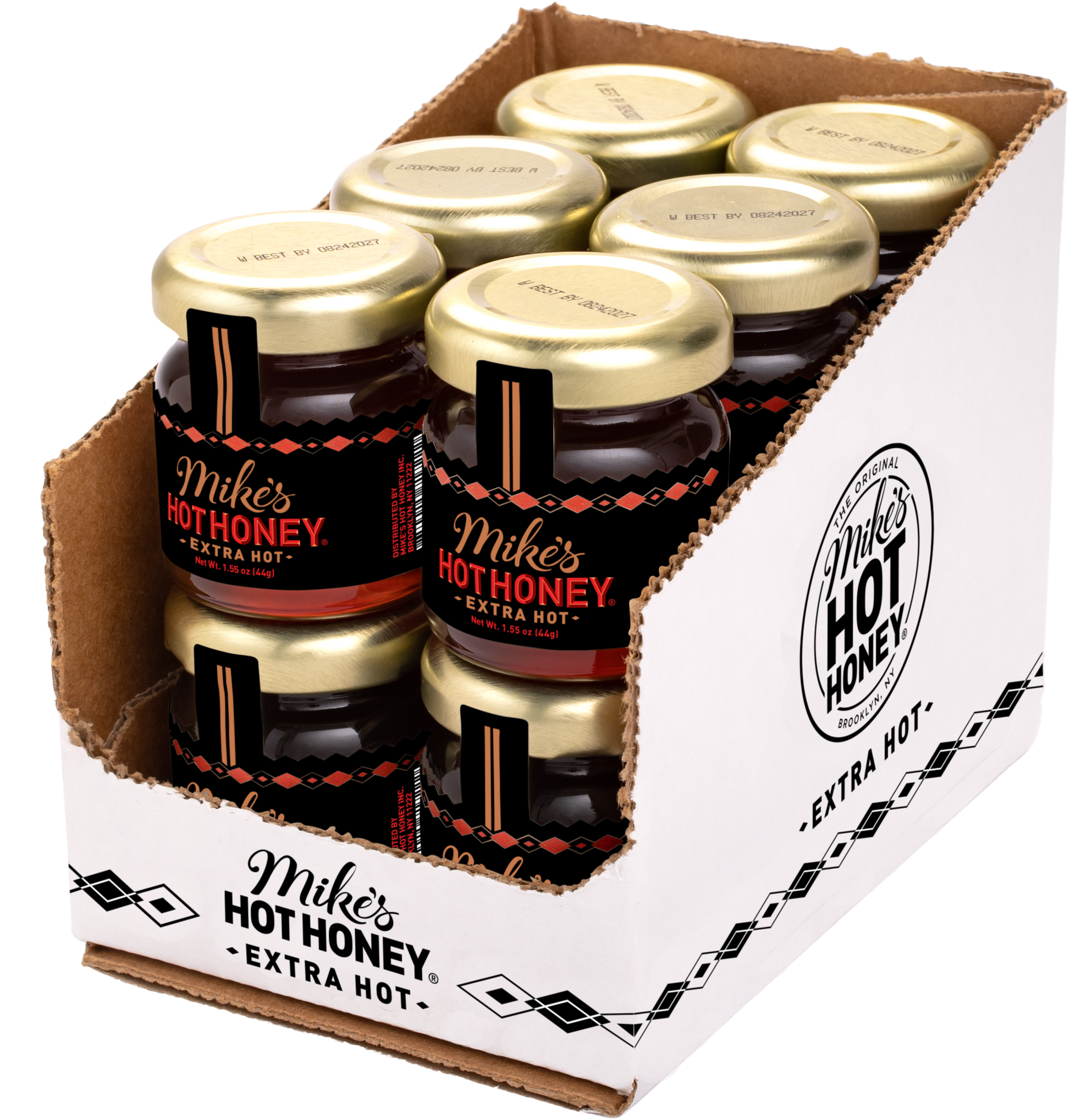 Case of 12 mini-jars of Mike's Hot Honey Extra Hot Honey