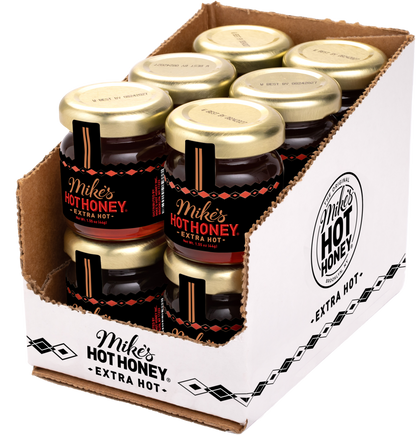 Case of 12 mini-jars of Mike's Hot Honey Extra Hot Honey